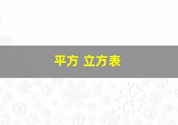 平方 立方表